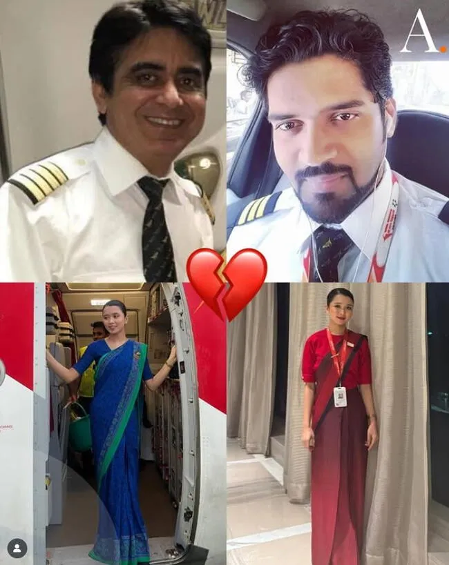 <strong>El capitán Sumeet Sabharwal, primer oficial Clive Kundar y la asistente de cabina Nganthoi Sharma Kongbrailatpam</strong> <strong>El capitán Sumeet Sabharwal, primer oficial Clive Kundar y la asistente de cabina Nganthoi Sharma Kongbrailatpam</strong>