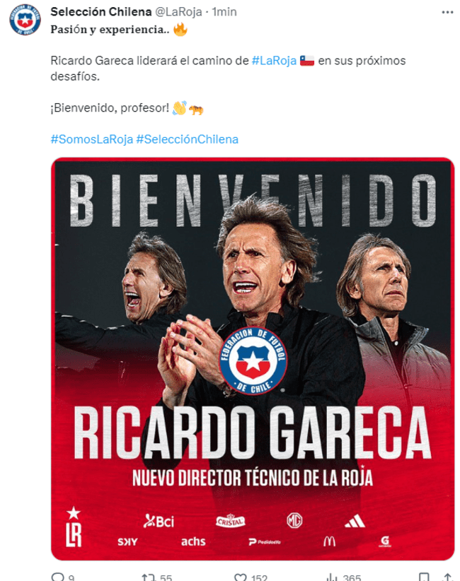 Ricardo Gareca, nuevo entrenador de la selección chilena.   