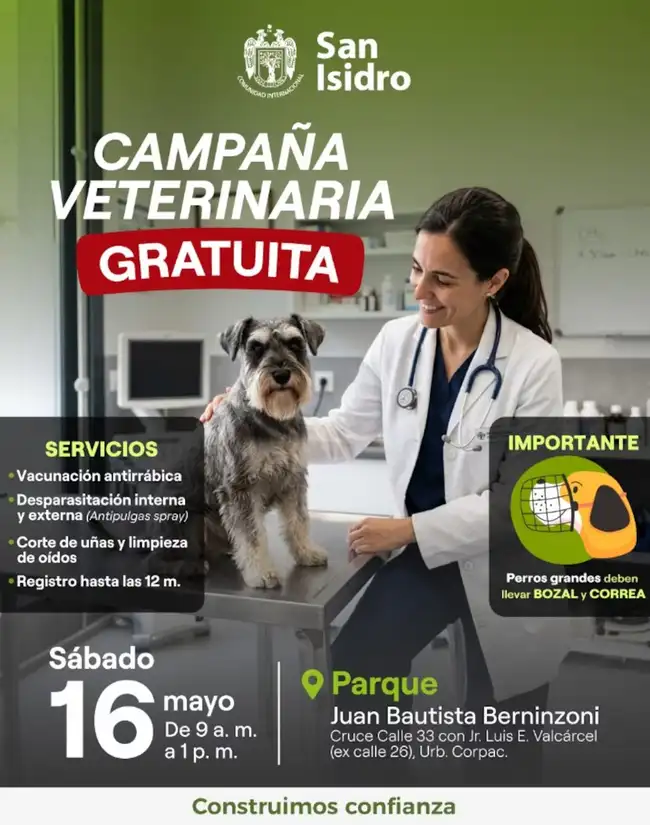 Conoce más sobre la campaña gratuita en la municipalidad de San Isidro.  