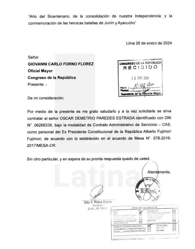 Alberto Fujimori EXIGE al Congreso pago de pensión, un asistente y vales de combustible.   