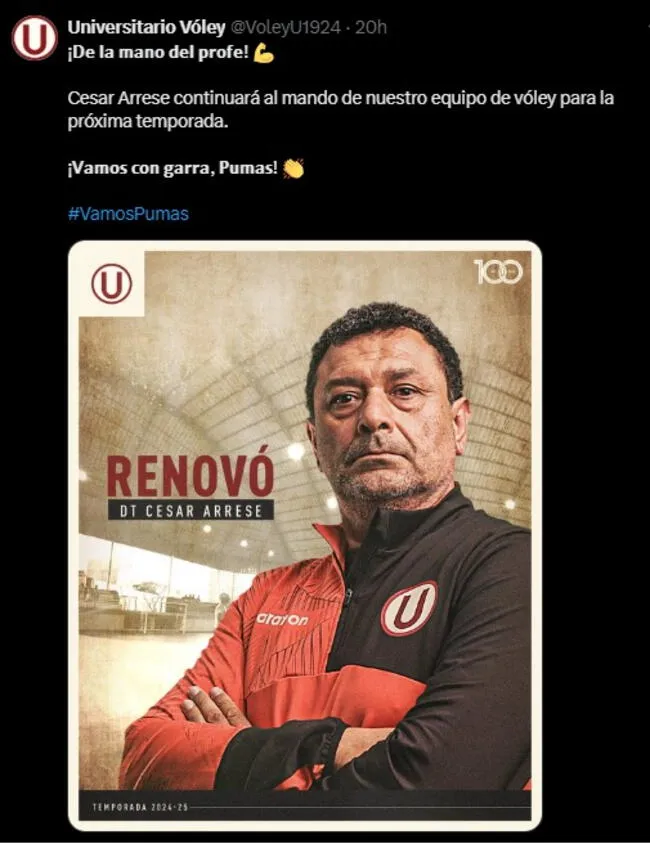 César Arrese continuará como nuevo entrenador de Universitario.   