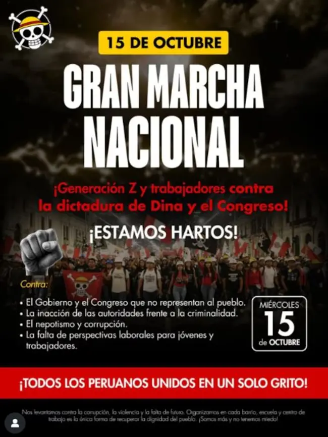 <strong> Anuncian marcha nacional para el 15 de octubre</strong>   