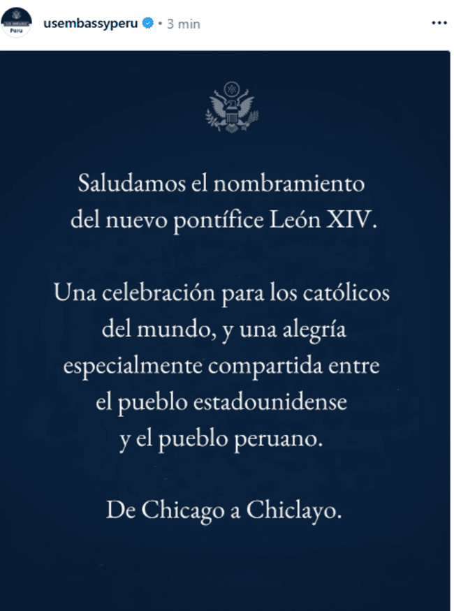  Embajada de Estados Unidos vía Instagram.    