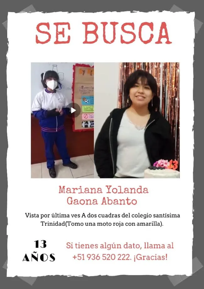 Mariana Gaona, joven que ha sido reportada como desaparecida por su familia.   