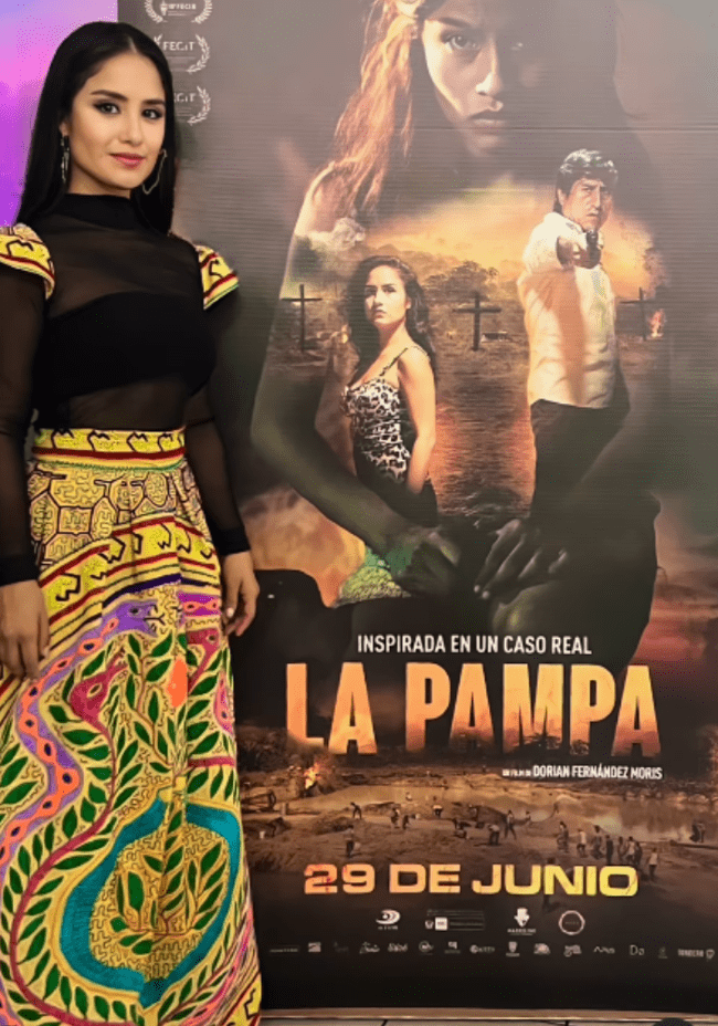 Mayella Lloclla luce un look andino en el estreno de 'La Pampa'. | Instagram.    