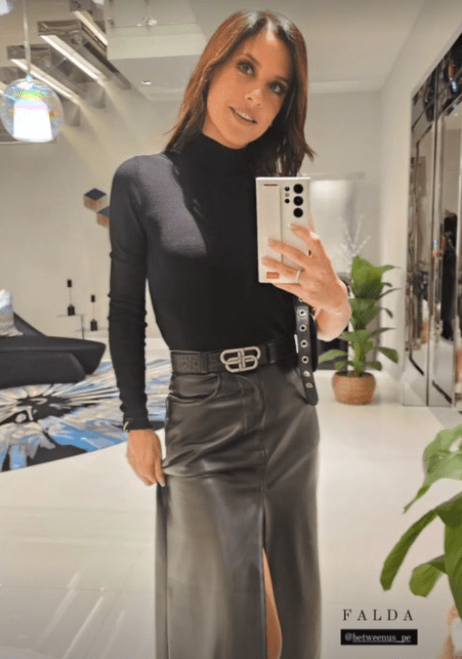 María Pia Copello deslumbra con falda de cuero en tendencia. | Instagram.    