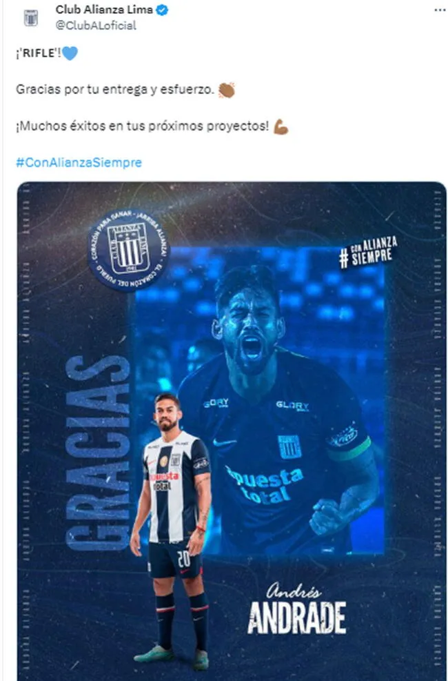 Andrés Andrade no seguirá en Alianza Lima.   